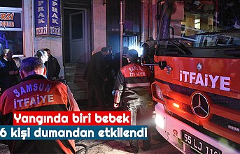 Yangında biri bebek 6 kişi dumandan etkilendi