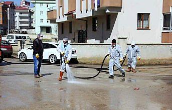 Bayburt'ta cadde ve sokaklar yıkanıyor