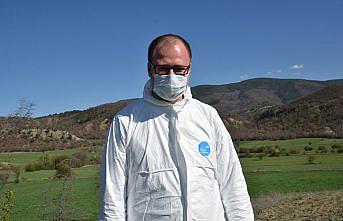 Çiftçilerin sosyal mesafesi drone ile denetleniyor