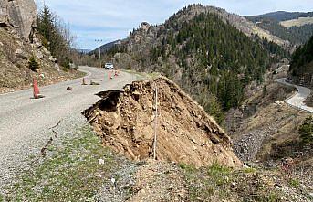 Giresun-Şebinkarahisar kara yolunda heyelan