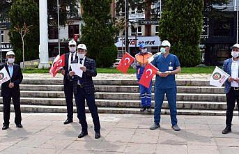 Tokat'ta sosyal mesafeli 1 Mayıs kutlaması