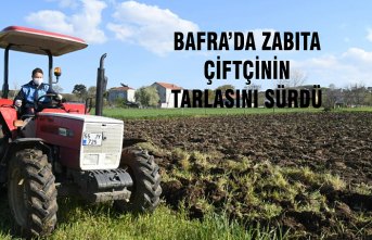 Zabıta, sokağa çıkma yasağı nedeniyle dışarı çıkamayan çiftçinin tarlasını sürdü