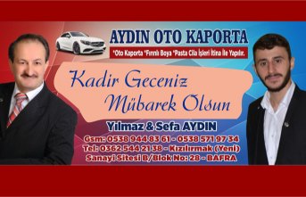 Aydın Oto Kaporta Sahibi Yılmaz Aydın ve Sefa Aydın’dan Kadir Gecesi mesajı