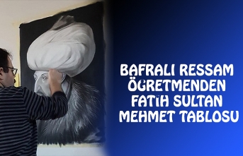 BAFRALI RESSAM ÖĞRETMENDEN FATİH SULTAN MEHMET TABLOSU