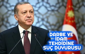 Cumhurbaşkanı Erdoğan'dan darbe ve idam tehdidi içeren yazıya suç duyurusu