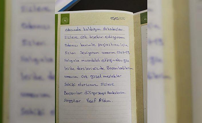 Gümüşhane'de karantina sürecini tamamlayan vatandaşlar teşekkür mektubu bıraktı