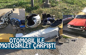 OTOMOBİL İLE MOTOSİKLET ÇARPIŞTI