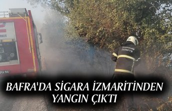 BAFRA'DA SİGARA İZMARİTİNDEN YANGIN ÇIKTI