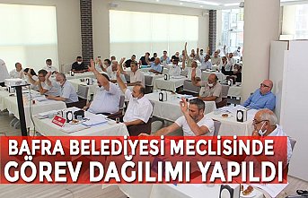 BAFRA BELEDİYESİ MECLİSİNDE GÖREV DAĞILIMI YAPILDI