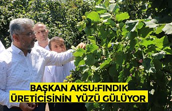 BAŞKAN AKSU: FINDIK ÜRETİCİSİNİN YÜZÜ GÜLÜYOR 