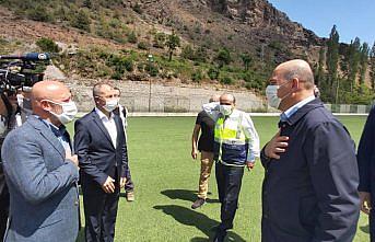 İçişleri Bakanı Soylu, Artvin'deki sel bölgesinde incelemede bulundu: