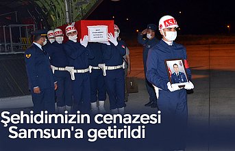 Şehidimizin cenazesi Samsun'a getirildi