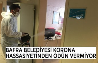 BAFRA BELEDİYESİ KORONA HASSASİYETİNDEN ÖDÜN VERMİYOR