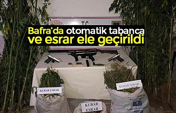 Bafra’da otomatik tabanca ve esrar ele geçirildi