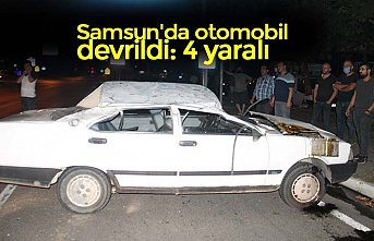 Samsun'da otomobil devrildi: 4 yaralı