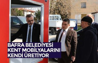 BAFRA BELEDİYESİ KENT MOBİLYALARINI KENDİ ÜRETİYOR