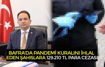 BAFRA'DA PANDEMİ KURALINI İHLAL EDEN ŞAHISLARA 129.210 TL PARA CEZASI