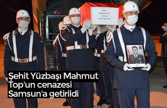 Şehit Yüzbaşı Mahmut Top'un cenazesi Samsun'a getirildi