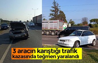 3 aracın karıştığı trafik kazasında teğmen yaralandı