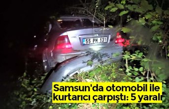 Samsun'da otomobil ile kurtarıcı çarpıştı: 5 yaralı