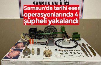 Samsun'da tarihi eser operasyonlarında 4 şüpheli yakalandı