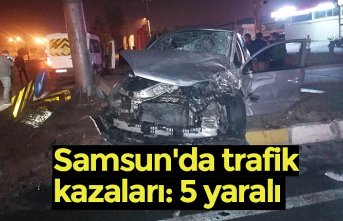 Samsun'da trafik kazaları: 5 yaralı