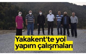 Yakakent'te yol yapım çalışmaları