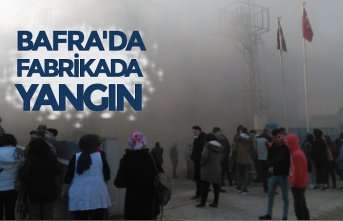 BAFRA'DA FABRİKADA YANGIN