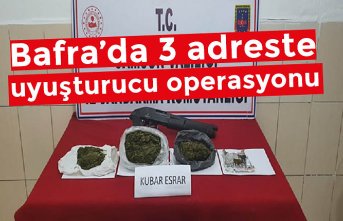 Bafra’da 3 adreste uyuşturucu operasyonu