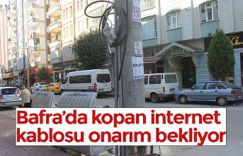 Bafra’da kopan internet kablosu onarım bekliyor