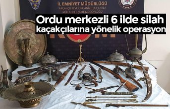 Ordu merkezli 6 ilde silah kaçakçılarına yönelik operasyon