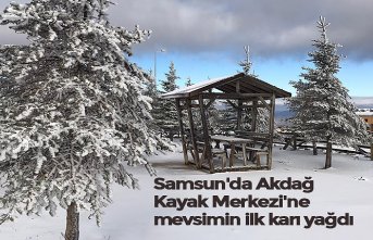 Samsun'da Akdağ Kayak Merkezi'ne mevsimin ilk karı yağdı