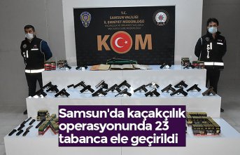 Samsun'da kaçakçılık operasyonunda 23 tabanca ele geçirildi
