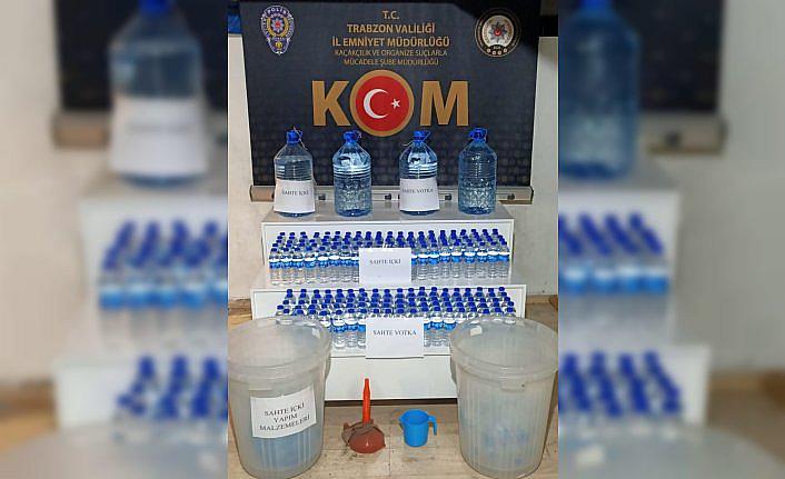 Trabzon'da 176 litre sahte içki ele geçirildi