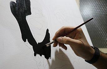 Afgan genç Mehmet Akif Ersoy sevgisini tabloya işledi