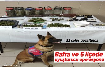 Bafra ve 6 ilçede uyuşturucu operasyonu