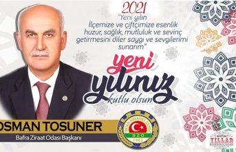 Bafra Ziraat Odası Başkanı Osman Tosuner'den Yeni Yıl Mesajı