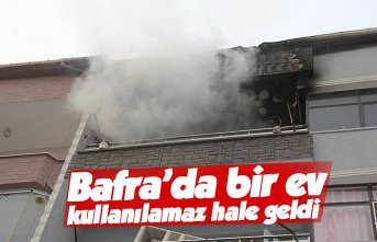Bafra’da bir ev kullanılamaz hale geldi
