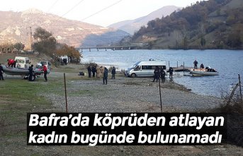 Bafra’da köprüden atlayan kadın bugünde bulunamadı
