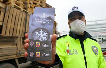 Düzce'de zorunlu kış lastiği denetimi yapıldı