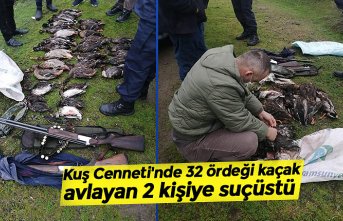 Kuş Cenneti'nde 32 ördeği kaçak avlayan 2 kişiye suçüstü