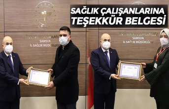 SAĞLIK ÇALIŞANLARINA TEŞEKKÜR BELGESİ