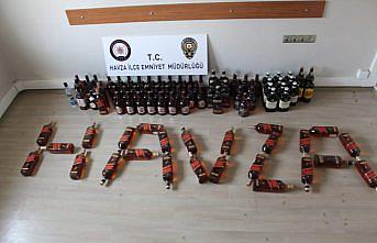Samsun'da 101 şişe kaçak içki ele geçirildi