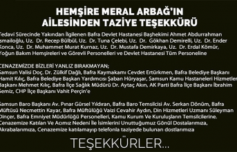 Taş ve Arbağ ailesinden Taziye Mesajı