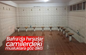 Bafra’da hırsızlar camilerdeki musluklara göz dikti