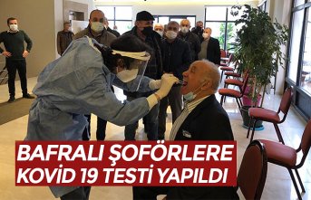 BAFRALI ŞOFÖRLERE KOVİD 19 TESTİ YAPILDI