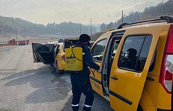 Boyabat'ta toplu taşıma araçlar rutin olarak dezenfekte ediliyor