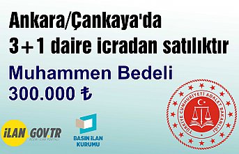 Çankaya'da 3+1 daire icradan satılıktır