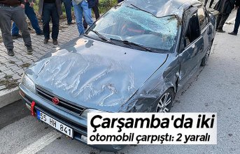 Çarşamba'da iki otomobil çarpıştı: 2 yaralı
