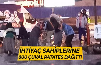 İHTİYAÇ SAHİPLERİNE 800 ÇUVAL PATATES DAĞITTI